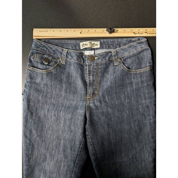 One One Straight Leg Blue Jeans Women's Size 12 - Picture 6 of 7